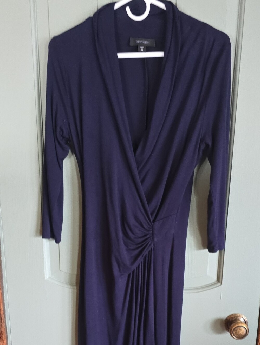 Karen Kane Deep NAVY Faux-Wrap Midi Dress